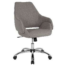 Madrid Home and Office Upholstered Mid-Back Chair in Light Gray Fabric, CH-177280-LGY-F-GG