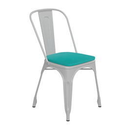 Perry Commercial Grade White Metal Indoor-Outdoor Stackable Chair with Mint Green Poly Resin Wood Seat, CH-31230-WH-PL1M-GG Perry Commercial Grade White Metal Indoor-Outdoor Stackable Chair with Mint Green Poly Resin Wood Seat, CH-31230-WH-PL1M-GG