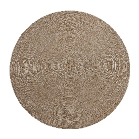 4 Foot Round Braided Design Natural Jute and Polyester Blend Indoor Area Rug, CI-19-3694-4-GG