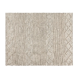 8' x 10' White & Ivory Geometric Design Handwoven Area Rug - Wool/Polyester/CottonBlend, CI-20-9450A-810-CR-GG
