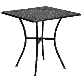Commercial Grade 28" Square Black Indoor-Outdoor Steel Patio Table, CO-5-BK-GG