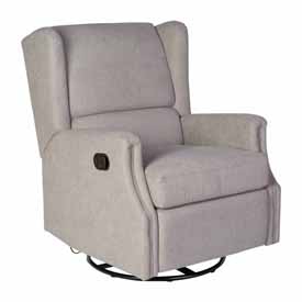 Omma Swivel Glider Rocker Recliner Chair, Manual 360 Degree Swivel Wingback Recliner Perfect for Living Room, Bedroom, or Nursery in Light Gray, CY-RAC-537-LTGRY-GG Omma Swivel Glider Rocker Recliner Chair, Manual 360 Degree Swivel Wingback Recliner Perfect for Living Room, Bedroom, or Nursery in Light Gray, CY-RAC-537-LTGRY-GG