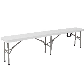 11''W x 72"L Bi-Fold Granite White Folding Bench with Carrying Handle, DAD-YCD-183Z-2-GG