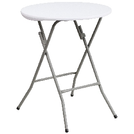 2-Foot Round Granite White Plastic Folding Table, DAD-YCZ-80R-1-SM-GW-GG