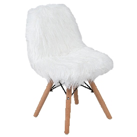 Kids Shaggy Dog White Accent Chair, DL-DA2018-1-W-GG Kids Shaggy Dog White Accent Chair, DL-DA2018-1-W-GG
