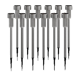 12 Pack Stainless Solar Lights, DN-SL104-12-SS-GG 12 Pack Stainless Solar Lights, DN-SL104-12-SS-GG