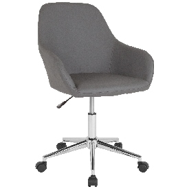 Cortana Home and Office Mid-Back Chair in Gray LeatherSoft, DS-8012LB-GRY-GG