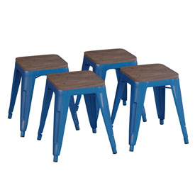 Kai 18" Backless Table Height Stool with Wooden Seat-Stackable Royal Blue Metal Indoor Dining Stool-Commercial Grade-Set of 4, ET-BT3503-18-BL-WD-GG Kai 18" Backless Table Height Stool with Wooden Seat-Stackable Royal Blue Metal Indoor Dining Stool-Commercial Grade-Set of 4, ET-BT3503-18-BL-WD-GG