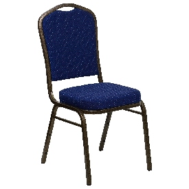 HERCULES Series Crown Back Stacking Banquet Chair in Navy Blue Patterned Fabric - Gold Vein Frame, FD-C01-GOLDVEIN-208-GG HERCULES Series Crown Back Stacking Banquet Chair in Navy Blue Patterned Fabric - Gold Vein Frame, FD-C01-GOLDVEIN-208-GG