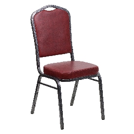 HERCULES Series Crown Back Stacking Banquet Chair in Burgundy Vinyl - Silver Vein Frame, FD-C01-SILVERVEIN-BURG-VY-GG HERCULES Series Crown Back Stacking Banquet Chair in Burgundy Vinyl - Silver Vein Frame, FD-C01-SILVERVEIN-BURG-VY-GG