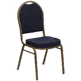 HERCULES Series Dome Back Stacking Banquet Chair in Navy Patterned Fabric - Gold Frame, FD-C03-ALLGOLD-H203774-GG HERCULES Series Dome Back Stacking Banquet Chair in Navy Patterned Fabric - Gold Frame, FD-C03-ALLGOLD-H203774-GG