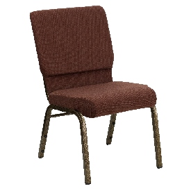 HERCULES Series 18.5''W Stacking Church Chair in Brown Fabric - Gold Vein Frame, FD-CH02185-GV-10355-GG, FD-CH02185-GV-10355-GG HERCULES Series 18.5''W Stacking Church Chair in Brown Fabric - Gold Vein Frame, FD-CH02185-GV-10355-GG, FD-CH02185-GV-10355-GG