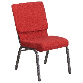 HERCULES Series 18.5''W Stacking Church Chair in Red Fabric - Silver Vein Frame, FD-CH02185-SV-RED-GG HERCULES Series 18.5''W Stacking Church Chair in Red Fabric - Silver Vein Frame, FD-CH02185-SV-RED-GG