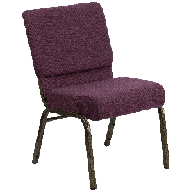 HERCULES Series 21''W Stacking Church Chair in Plum Fabric - Gold Vein Frame, FD-CH0221-4-GV-005-GG HERCULES Series 21''W Stacking Church Chair in Plum Fabric - Gold Vein Frame, FD-CH0221-4-GV-005-GG