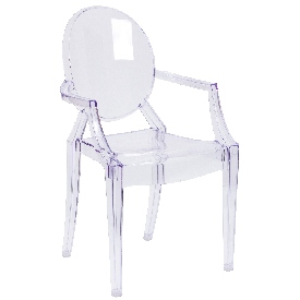 Ghost Chair with Arms in Transparent Crystal, FH-124-APC-CLR-GG Ghost Chair with Arms in Transparent Crystal, FH-124-APC-CLR-GG