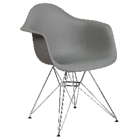Alonza Series Moss Gray Plastic Chair with Chrome Base, FH-132-CPP1-GY-GG Alonza Series Moss Gray Plastic Chair with Chrome Base, FH-132-CPP1-GY-GG
