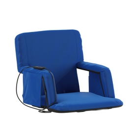 Malta Blue Portable Heated Reclining Stadium Chair with Armrests, Padded Back & Heated Seat with Dual Storage Pockets and Backpack Straps, FV-FA090H-BL-GG Malta Blue Portable Heated Reclining Stadium Chair with Armrests, Padded Back & Heated Seat with Dual Storage Pockets and Backpack Straps, FV-FA090H-BL-GG