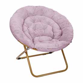 Gwen 38" Oversize Portable Faux Fur Folding Saucer Moon Chair for Dorm and Bedroom, Dusty Purple Faux Fur/Soft Gold Frame, FV-FMC-025-DTPRP-SGD-GG Gwen 38" Oversize Portable Faux Fur Folding Saucer Moon Chair for Dorm and Bedroom, Dusty Purple Faux Fur/Soft Gold Frame, FV-FMC-025-DTPRP-SGD-GG
