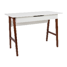 Home Office Writing Computer Desk with Drawer - Table Desk for Writing and Work, White/Walnut, GC-MBLK60-WH-WAL-GG Home Office Writing Computer Desk with Drawer - Table Desk for Writing and Work, White/Walnut, GC-MBLK60-WH-WAL-GG