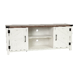 Ayrith Modern Farmhouse Barn Door TV Stand in White for TV's up to 65 Inches - 59 Inch Entertainment Center with Adjustable Shelf, GC-MBLK67-WH-GG Ayrith Modern Farmhouse Barn Door TV Stand in White for TV's up to 65 Inches - 59 Inch Entertainment Center with Adjustable Shelf, GC-MBLK67-WH-GG