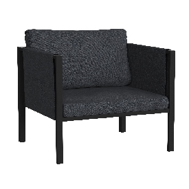 Black Patio Chair and Cushions, GM-201108-1S-CH-GG Black Patio Chair and Cushions, GM-201108-1S-CH-GG