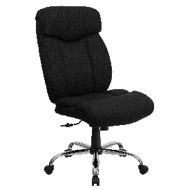 HERCULES Series Big & Tall 400 lb. Rated Black Fabric Executive Ergonomic Office Chair and Chrome Base, GO-1235-BK-FAB-GG
