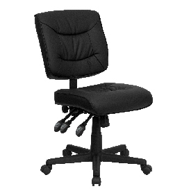 Mid-Back Black LeatherSoft Multifunction Swivel Ergonomic Task Office Chair, GO-1574-BK-GG Mid-Back Black LeatherSoft Multifunction Swivel Ergonomic Task Office Chair, GO-1574-BK-GG