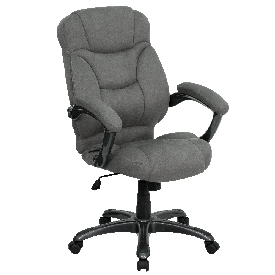 High Back Gray Microfiber Contemporary Executive Swivel Ergonomic Office Chair with Arms, GO-725-GY-GG