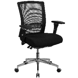 HERCULES Series 24/7 Intensive Use 300 lb. Rated Black Mesh Multifunction Ergonomic Office Chair with Seat Slider, GO-WY-85-8-GG