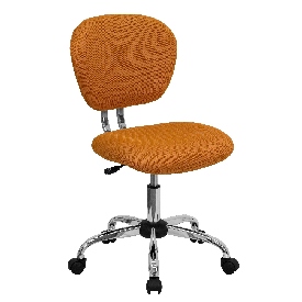 Mid-Back Orange Mesh Padded Swivel Task Office Chair with Chrome Base, H-2376-F-ORG-GG