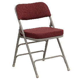 HERCULES Series Premium Curved Triple Braced & Double Hinged Burgundy Fabric Metal Folding Chair, HA-MC320AF-BG-GG HERCULES Series Premium Curved Triple Braced & Double Hinged Burgundy Fabric Metal Folding Chair, HA-MC320AF-BG-GG