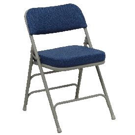 HERCULES Series Premium Curved Triple Braced & Double Hinged Navy Fabric Metal Folding Chair, HA-MC320AF-NVY-GG