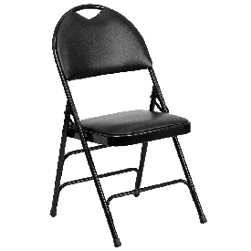 HERCULES Series Ultra-Premium Triple Braced Black Vinyl Metal Folding Chair with Easy-Carry Handle, HA-MC705AV-3-BK-GG HERCULES Series Ultra-Premium Triple Braced Black Vinyl Metal Folding Chair with Easy-Carry Handle, HA-MC705AV-3-BK-GG