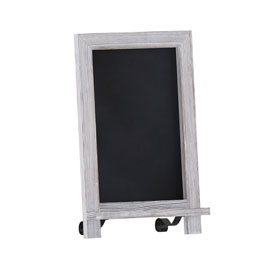 Canterbury 9.5" x 14" Whitewashed Tabletop Magnetic Chalkboard Sign with Metal Scrolled Legs, Hanging Wall Chalkboard, Countertop Memo Board, HFKHD-GDIS-CRE8-022315-GG