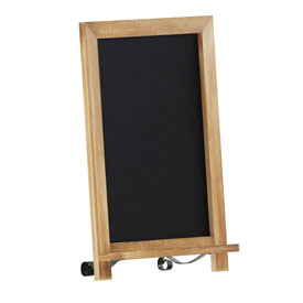Canterbury 12" x 17" Torched Wood Tabletop Magnetic Chalkboard Sign with Metal Scrolled Legs, Hanging Wall Chalkboard, Countertop Memo Board, HFKHD-GDIS-CRE8-622315-GG