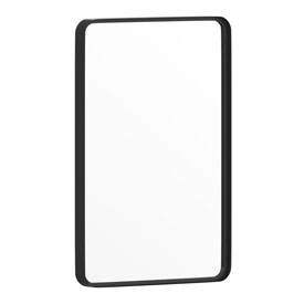 Janinne 20" x 30" Decorative Wall Mirror - Rounded Corners, Bathroom & Living Room Glass Mirror Hangs Horizontal Or Vertical, Matte Black, HFMHD-GDI-CRE8-212315-GG Janinne 20" x 30" Decorative Wall Mirror - Rounded Corners, Bathroom & Living Room Glass Mirror Hangs Horizontal Or Vertical, Matte Black, HFMHD-GDI-CRE8-212315-GG
