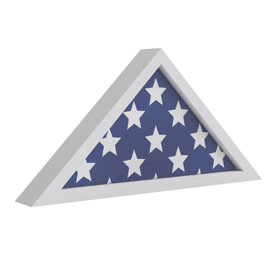 Sheehan White Memorial Flag Display Case - Solid Wood Military Flag Display Case for 9.5 x 5 American Veteran Flag, HFMHD-GDIS-CRE8-354315-GG Sheehan White Memorial Flag Display Case - Solid Wood Military Flag Display Case for 9.5 x 5 American Veteran Flag, HFMHD-GDIS-CRE8-354315-GG