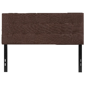 Bedford Tufted Upholstered Full Size Headboard in Dark Brown Fabric, HG-HB1704-F-DBR-GG