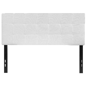 Bedford Tufted Upholstered Full Size Headboard in White Fabric, HG-HB1704-F-W-GG