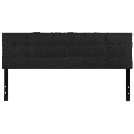 Bedford Tufted Upholstered King Size Headboard in Black Fabric, HG-HB1704-K-BK-GG