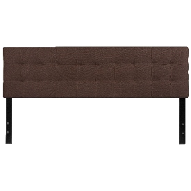 Bedford Tufted Upholstered King Size Headboard in Dark Brown Fabric, HG-HB1704-K-DBR-GG