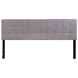 Bedford Tufted Upholstered King Size Headboard in Light Gray Fabric, HG-HB1704-K-LG-GG