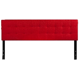 Bedford Tufted Upholstered King Size Headboard in Red Fabric, HG-HB1704-K-R-GG