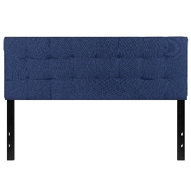 Bedford Tufted Upholstered Queen Size Headboard in Navy Fabric, HG-HB1704-Q-N-GG