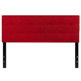 Bedford Tufted Upholstered Queen Size Headboard in Red Fabric, HG-HB1704-Q-R-GG