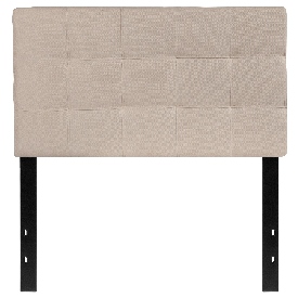 Bedford Tufted Upholstered Twin Size Headboard in Beige Fabric, HG-HB1704-T-B-GG