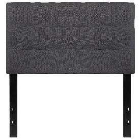 Bedford Tufted Upholstered Twin Size Headboard in Dark Gray Fabric, HG-HB1704-T-DG-GG