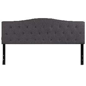 Cambridge Tufted Upholstered King Size Headboard in Dark Gray Fabric, HG-HB1708-K-DG-GG Cambridge Tufted Upholstered King Size Headboard in Dark Gray Fabric, HG-HB1708-K-DG-GG
