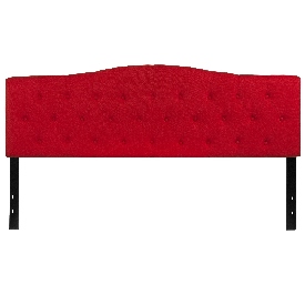 Cambridge Tufted Upholstered King Size Headboard in Red Fabric, HG-HB1708-K-R-GG