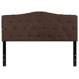Cambridge Tufted Upholstered Queen Size Headboard in Dark Brown Fabric, HG-HB1708-Q-DBR-GG Cambridge Tufted Upholstered Queen Size Headboard in Dark Brown Fabric, HG-HB1708-Q-DBR-GG
